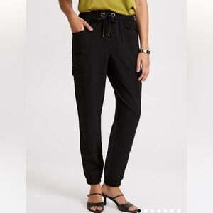 Laura Pull-On Jogger Style Cargo Pants Black